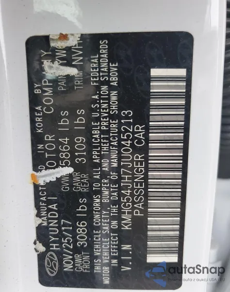 2018 Genesis G90 Ultimate z USA, uszkodzony, nr VIN KMHG54JH7JU045213